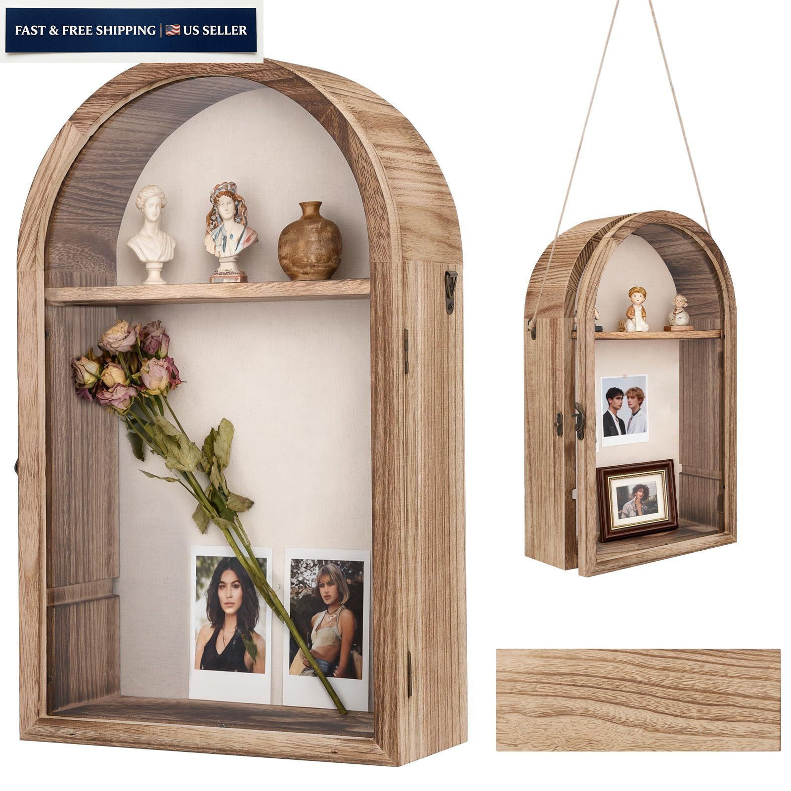 Shadow Box Frame, 10″x16″ Boxes Display Cases with Carbonized Brown