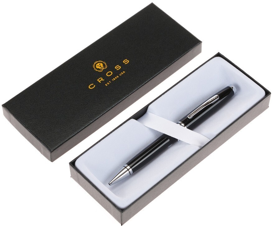 Cross Classic Century Ballpoint Pen Black Lacquer New In Gift Box Christmas Gift