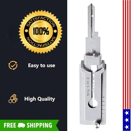 2-in-1 SS001 Key Decoder & Hook Tool — Precision Stainless Steel Key-Picking Mat