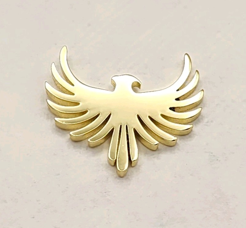 Gold Toned Flying Phoenix Lapel Brooch Hat Pin