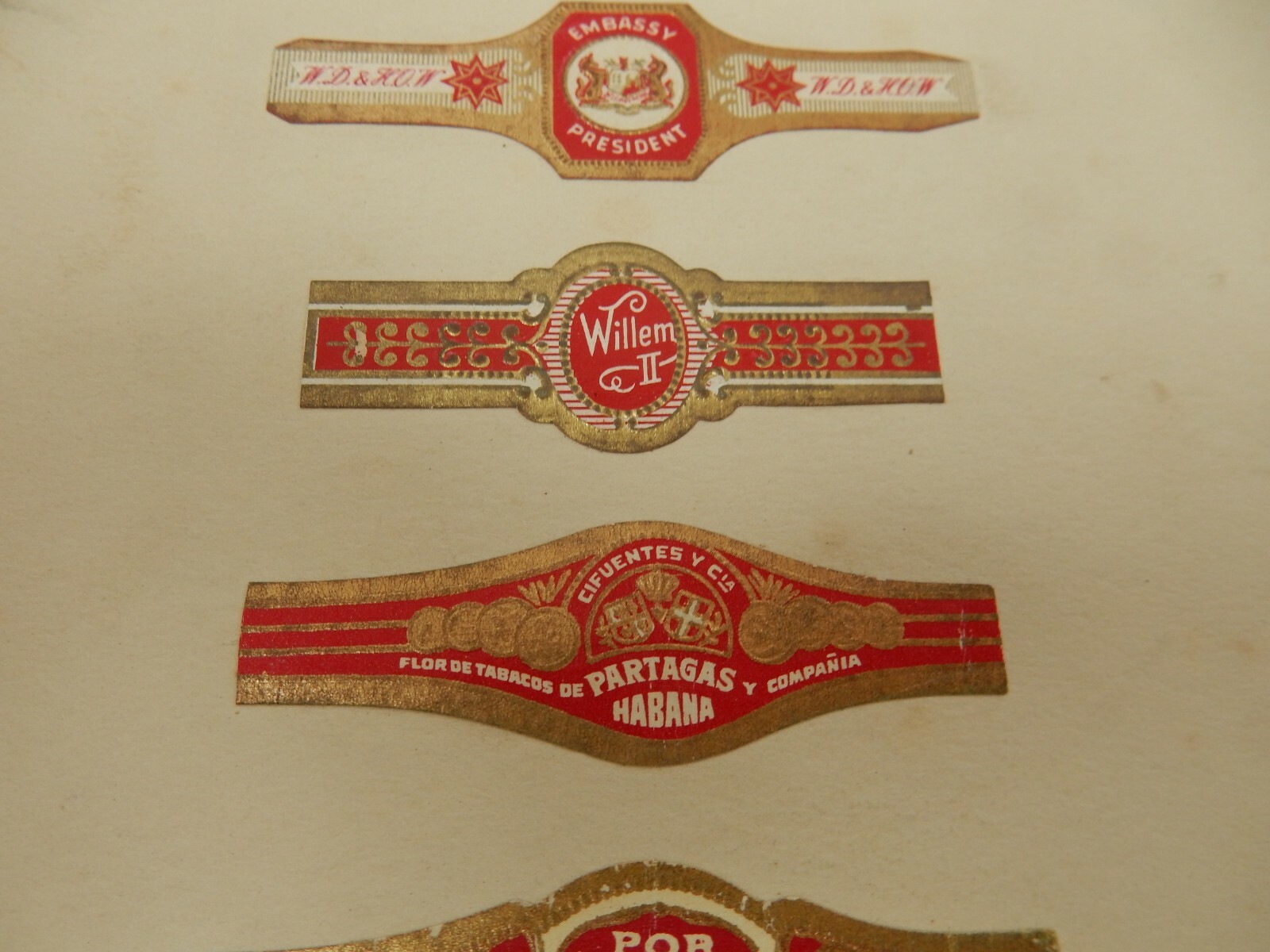 CIGAR LABELS SMALL PART COLLECTION TWO PAGES EACH LABEL ABOUT 6 X 1 CM