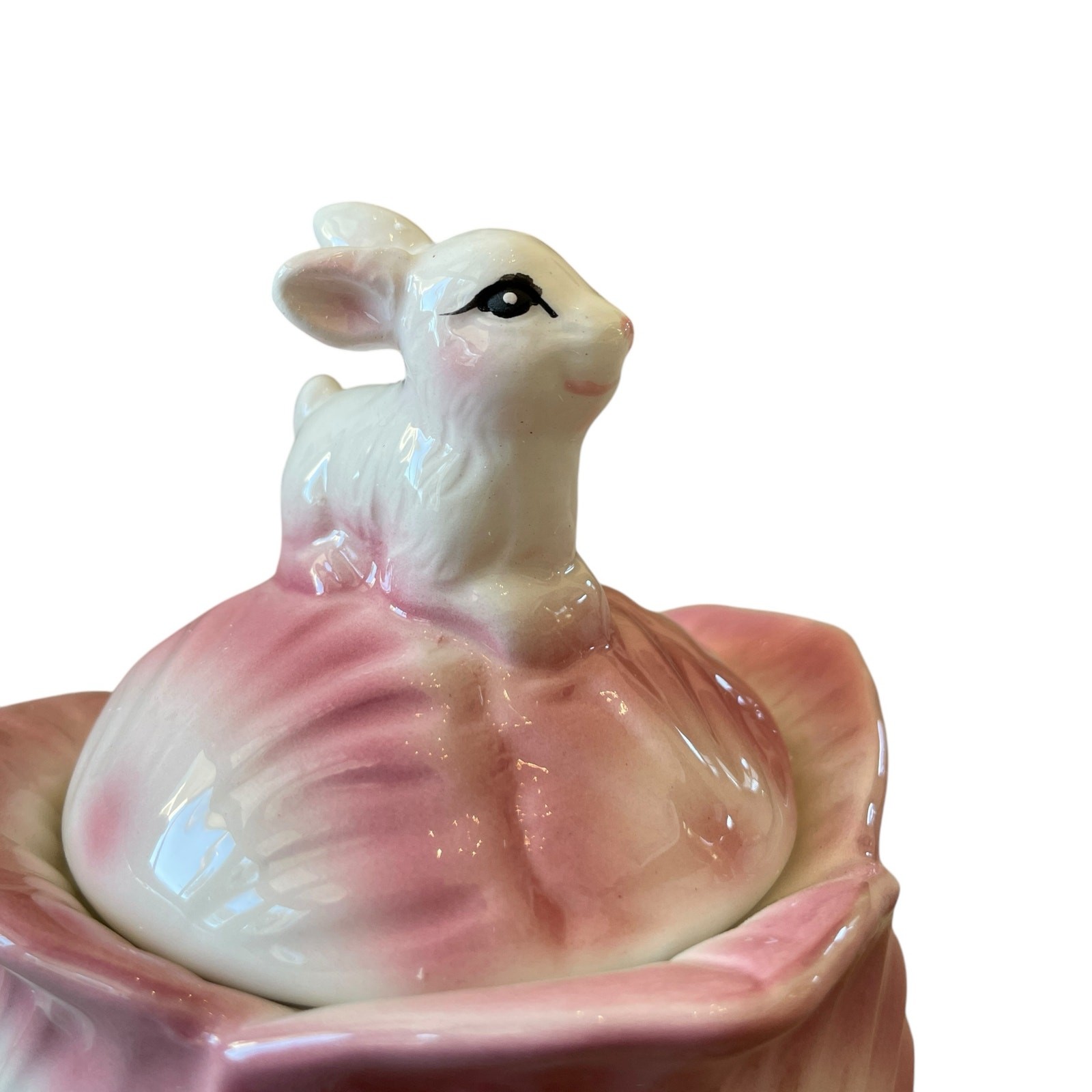 Corner Ruby Spring Collection Cabbage & Bunny Sugar Bowl Pink & White New