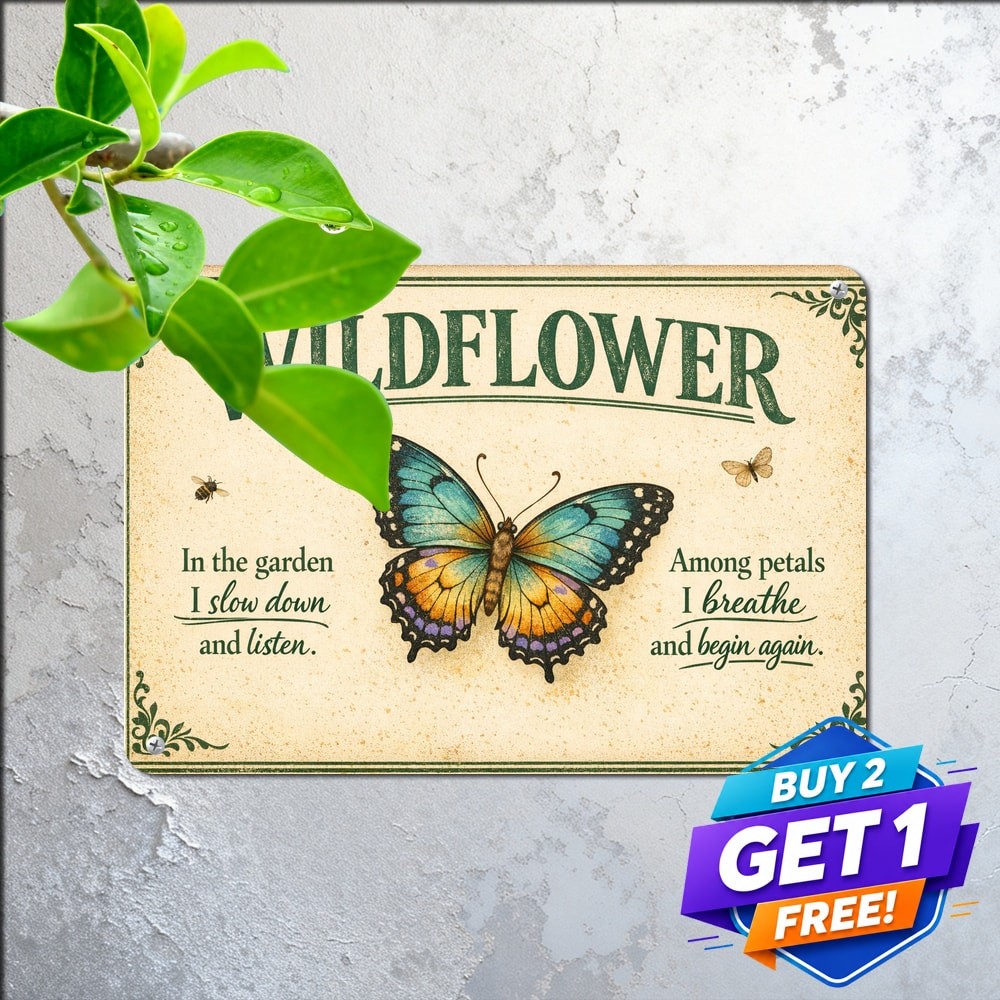 Funny Hummingbirds Plant Flower Pattern Garden Signs Decor Metal Tin Sign Plaque