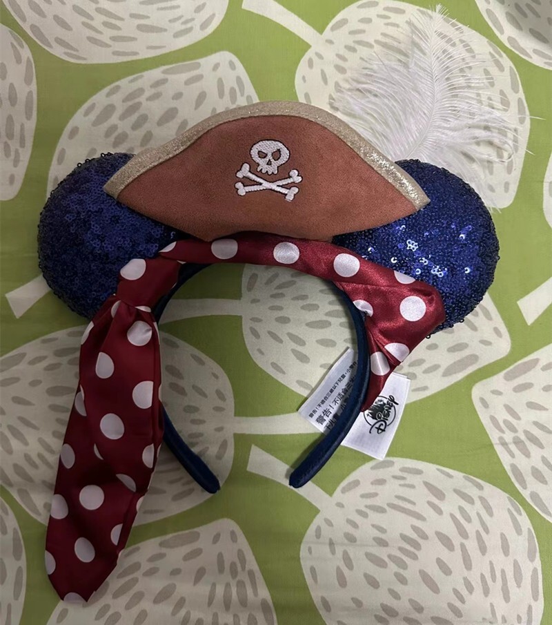 Authentic Disney Pirates Minnie Mouse Ear Headband Shanghai Disneyland 2024