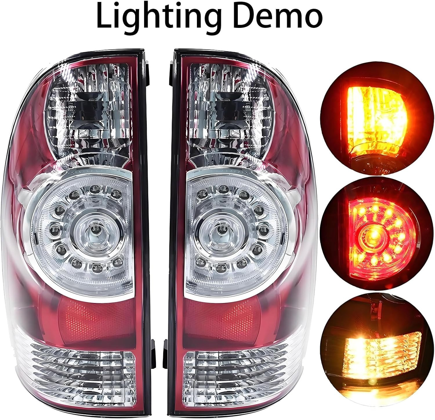 Pair Tail Lights Assembly Set for 2005-2014 2015 Toyota Tacoma Pickup Truck Repl