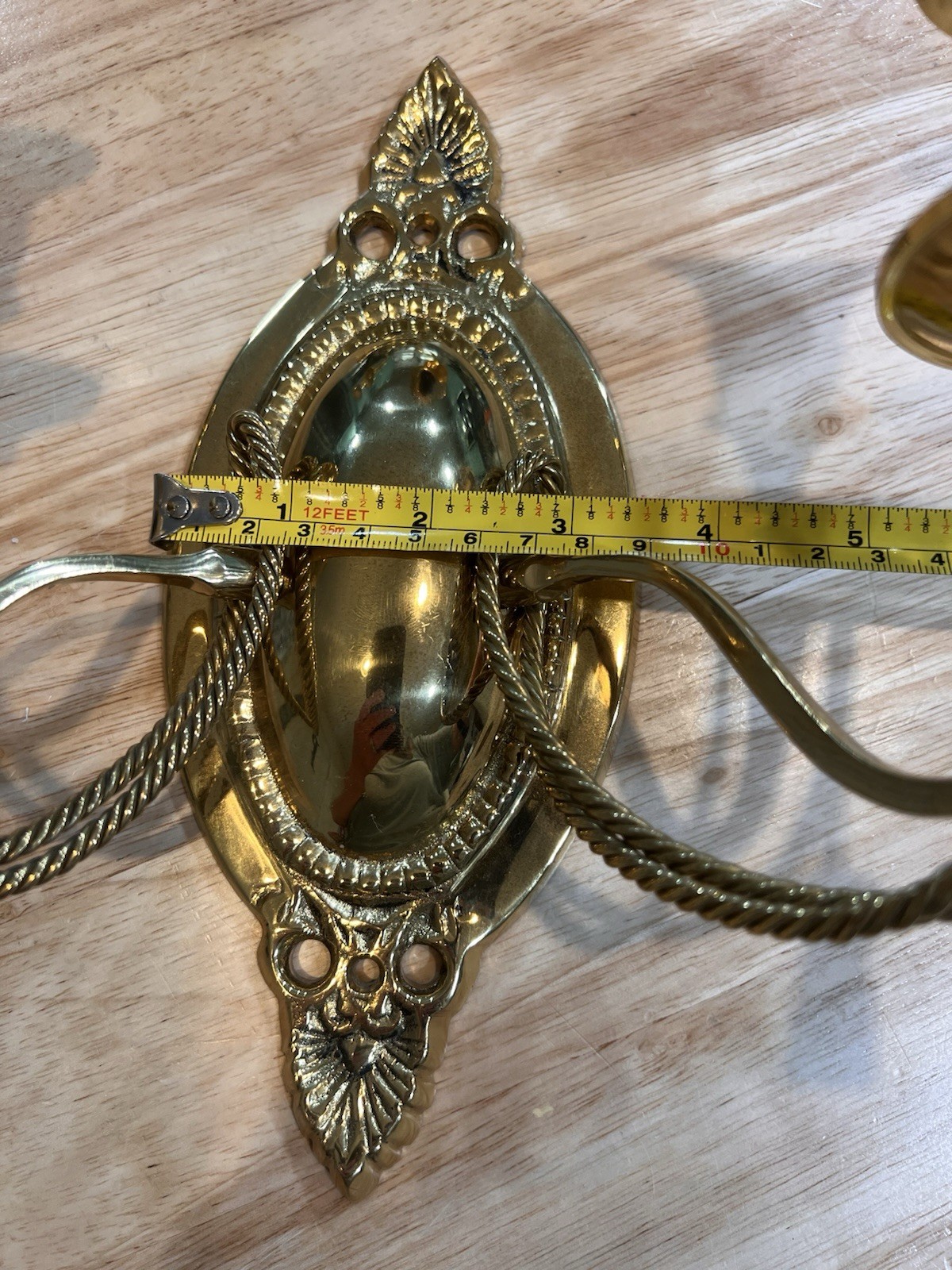 2 VTG 8″ Solid Brass 2-Arm Candle Polished Gold Finish Hollywood Regency