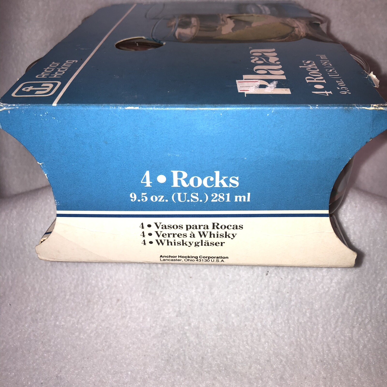 Anchor Hocking Pastel Swan Cloud 9.5 Oz Plaza Juice Rocks Glasses Vtg 1980’s NOS