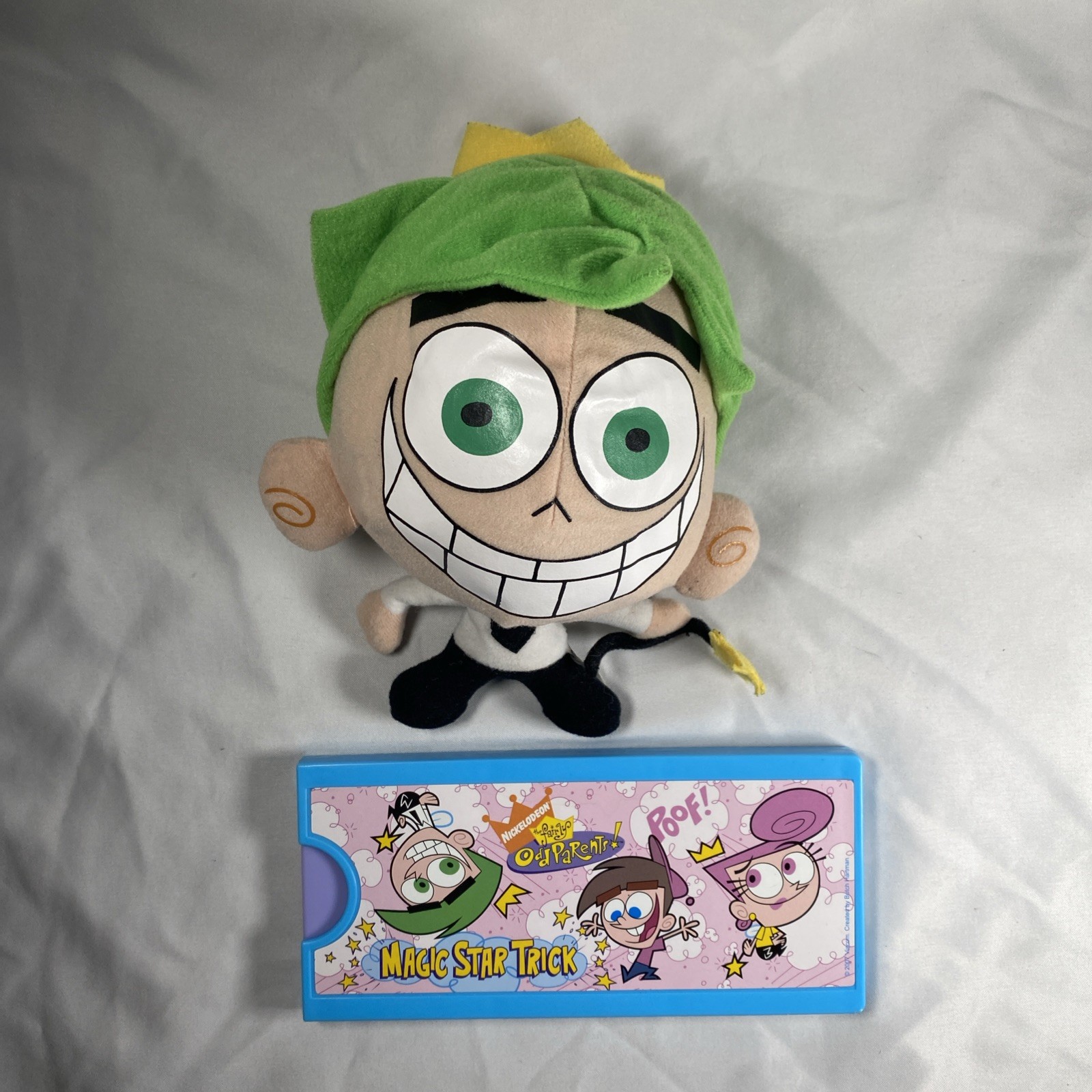 Nickelodeon The Fairly Odd Parents Cosmo Fairy 8″ Plush Reversible 2003 & Toy