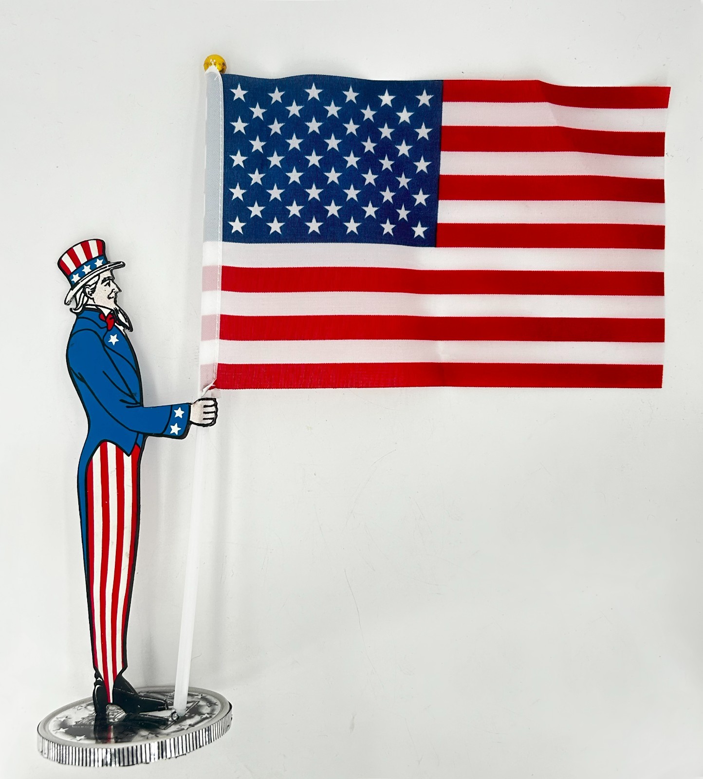 Uncle Sam Flag Holder – Desktop Size – Perfect for Gifting and Decoration!
