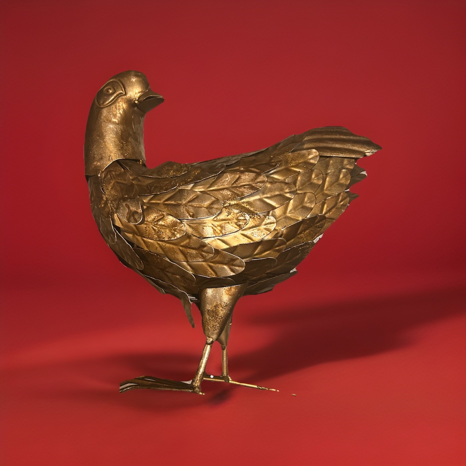 Handmade Metal Bird. 11”x12”x5” Origin And Species Debatable.