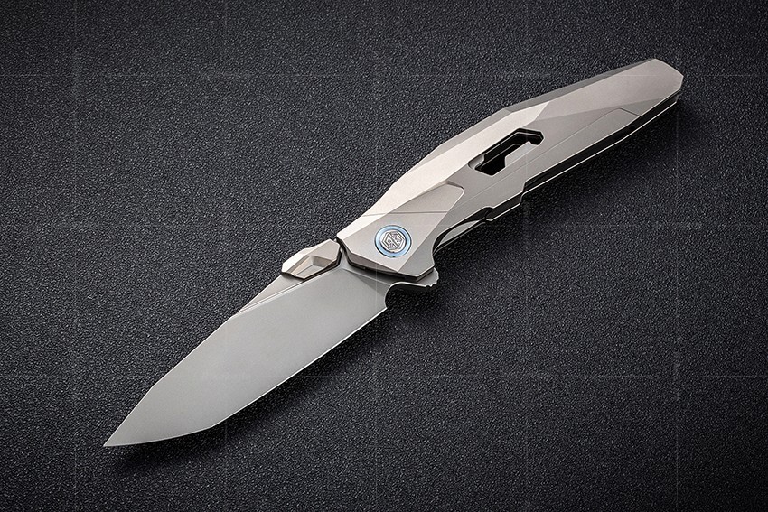 Rike Knife Shadow S or T 3.75″ Bohler M390 Steel Blade Titanium Handle – READ