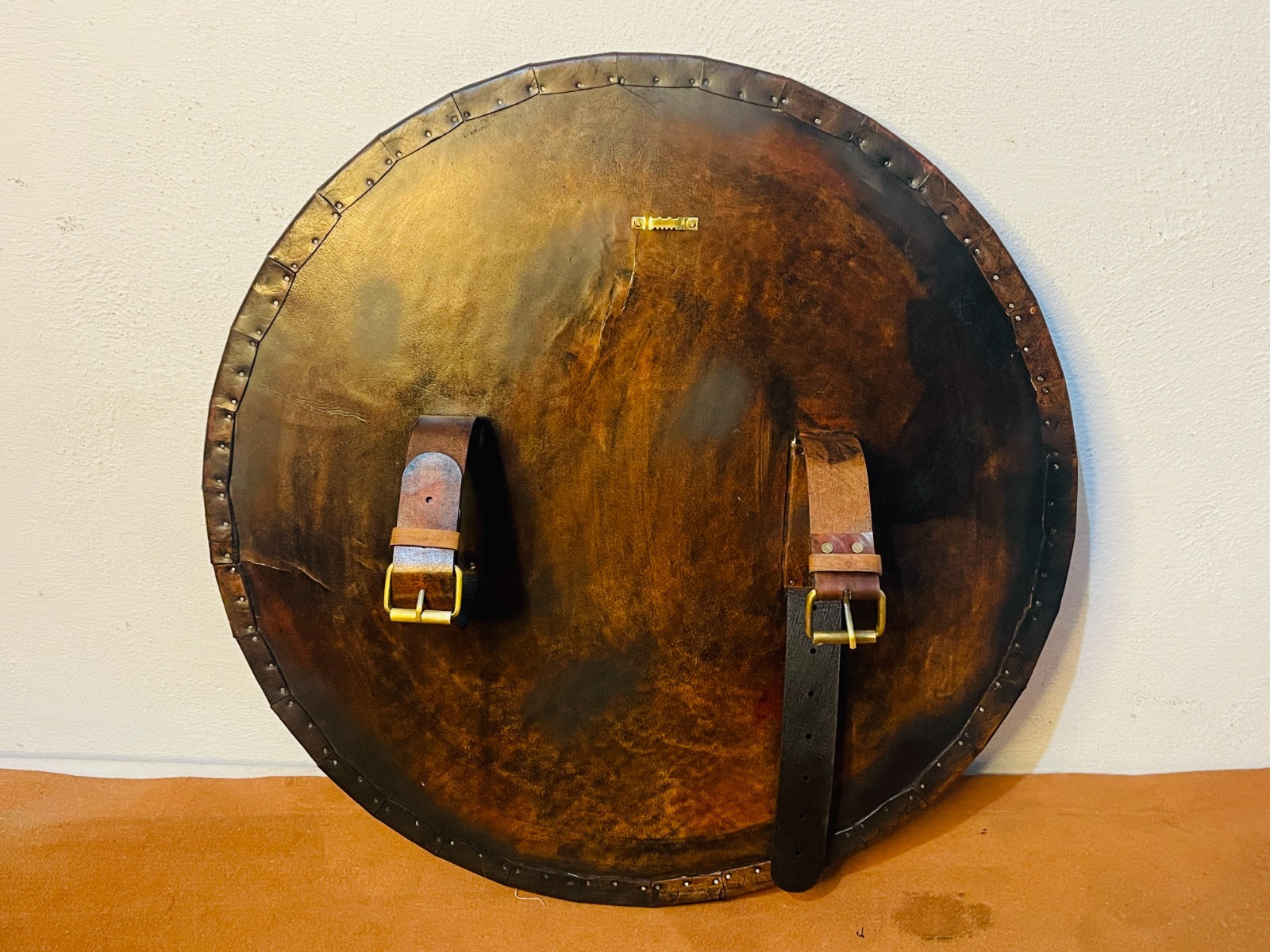 Leather Dragon Shield | Handmade Leather Covered Dragon Viking Shield