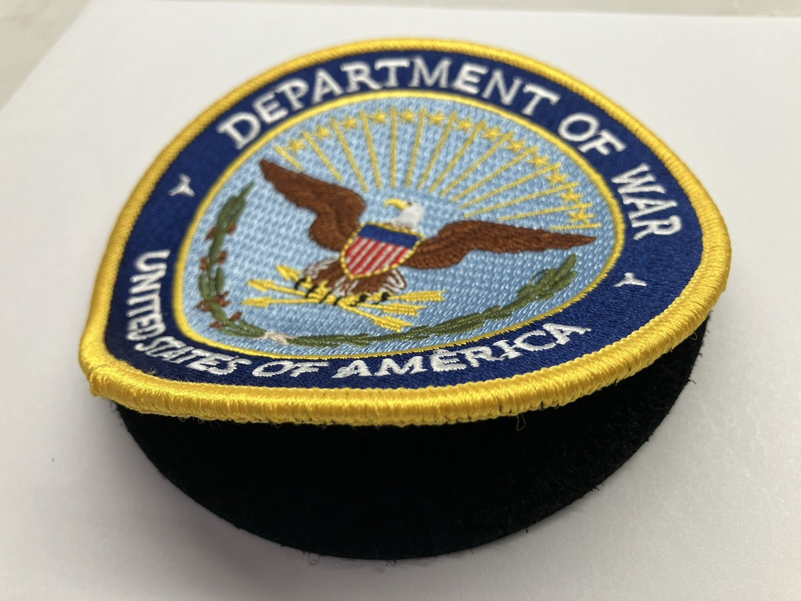 US MILITARY DEPARTMENT OF WAR PATCH WITH HOOK & LOOP back 4.25 inch