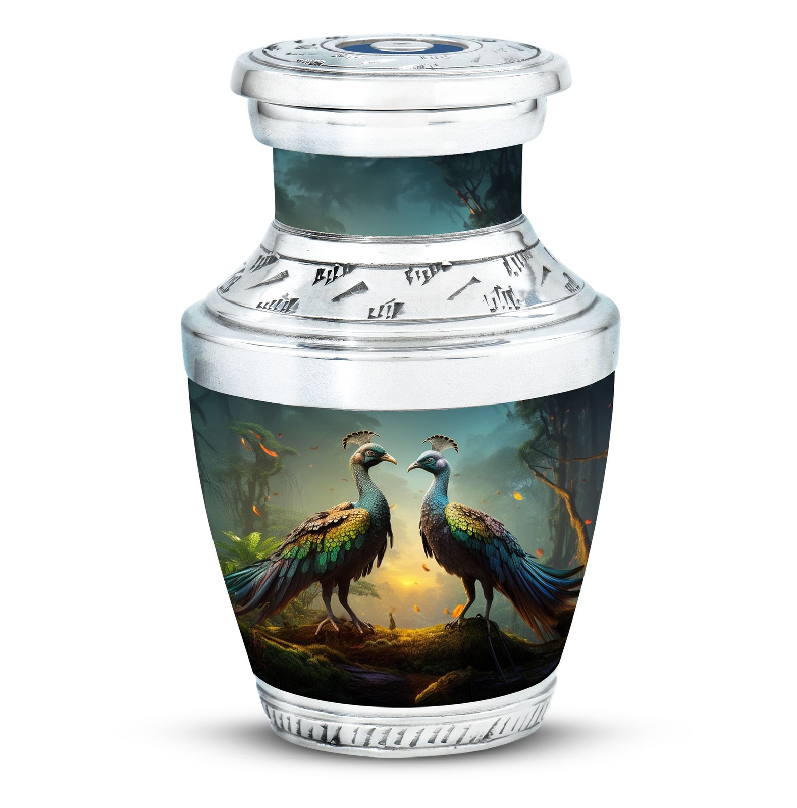Eternal Rest: Majestic Peacock Memorial Urn For Human Remains Keepsake