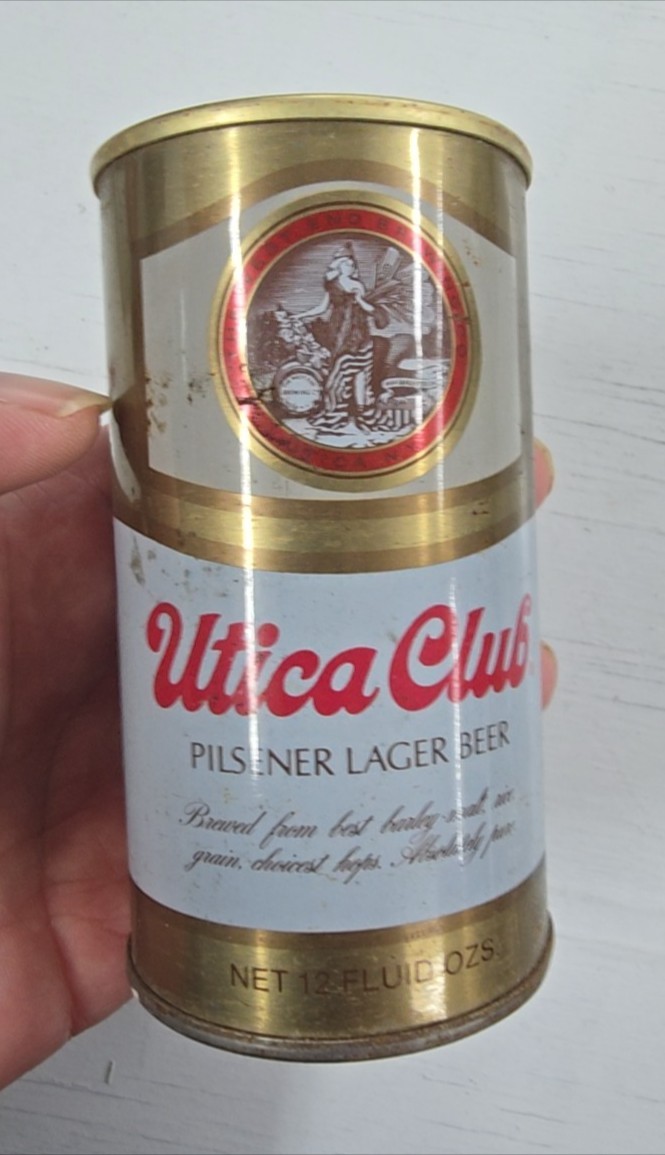 Vintage Utica Club Pilsener Lager Beer Can 12oz Empty Pull Tab Collectible