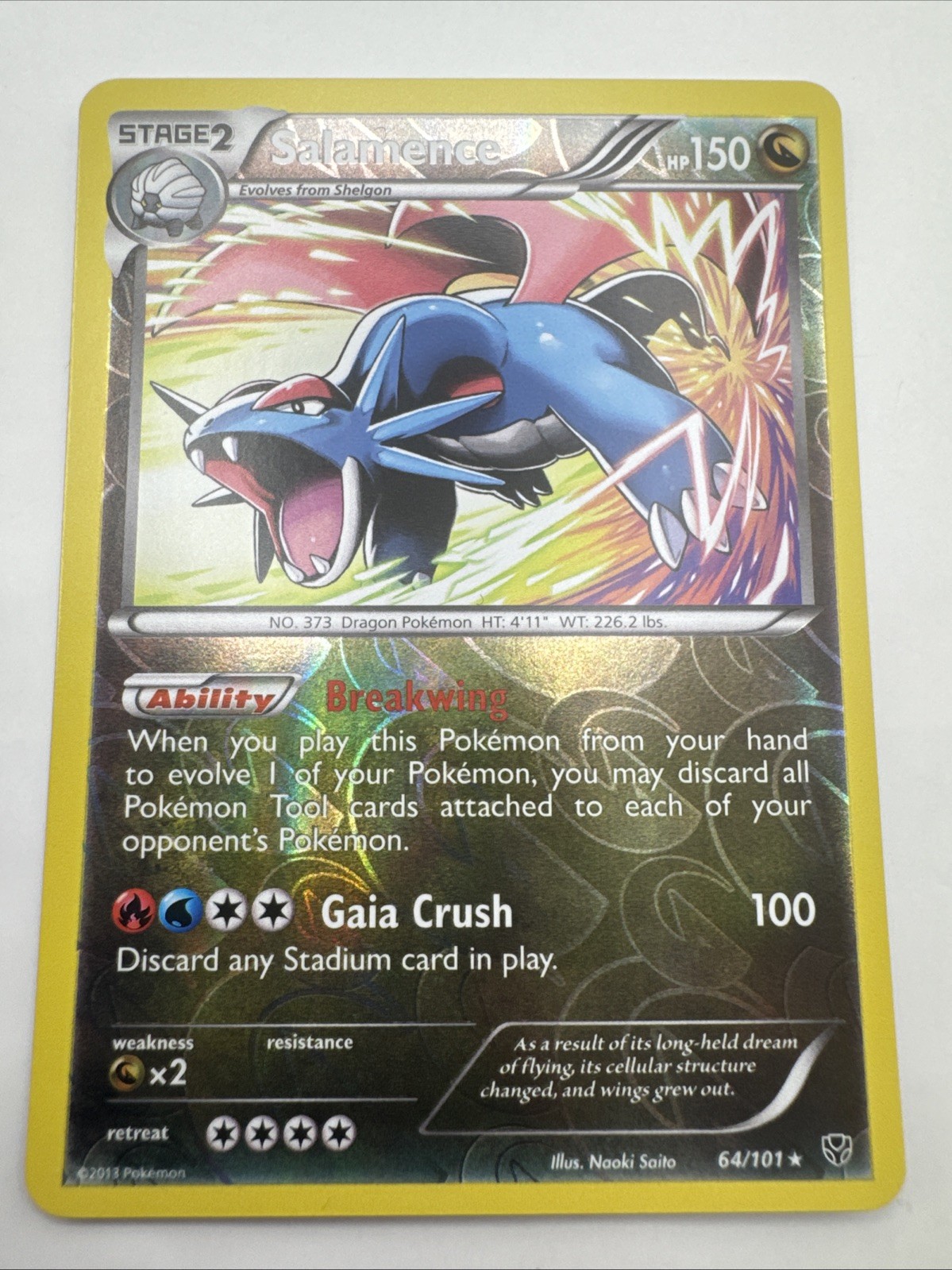 Pokemon Salamence Holo Rare Card 64/101 Reverse Holo Plasma Blast NM/lp