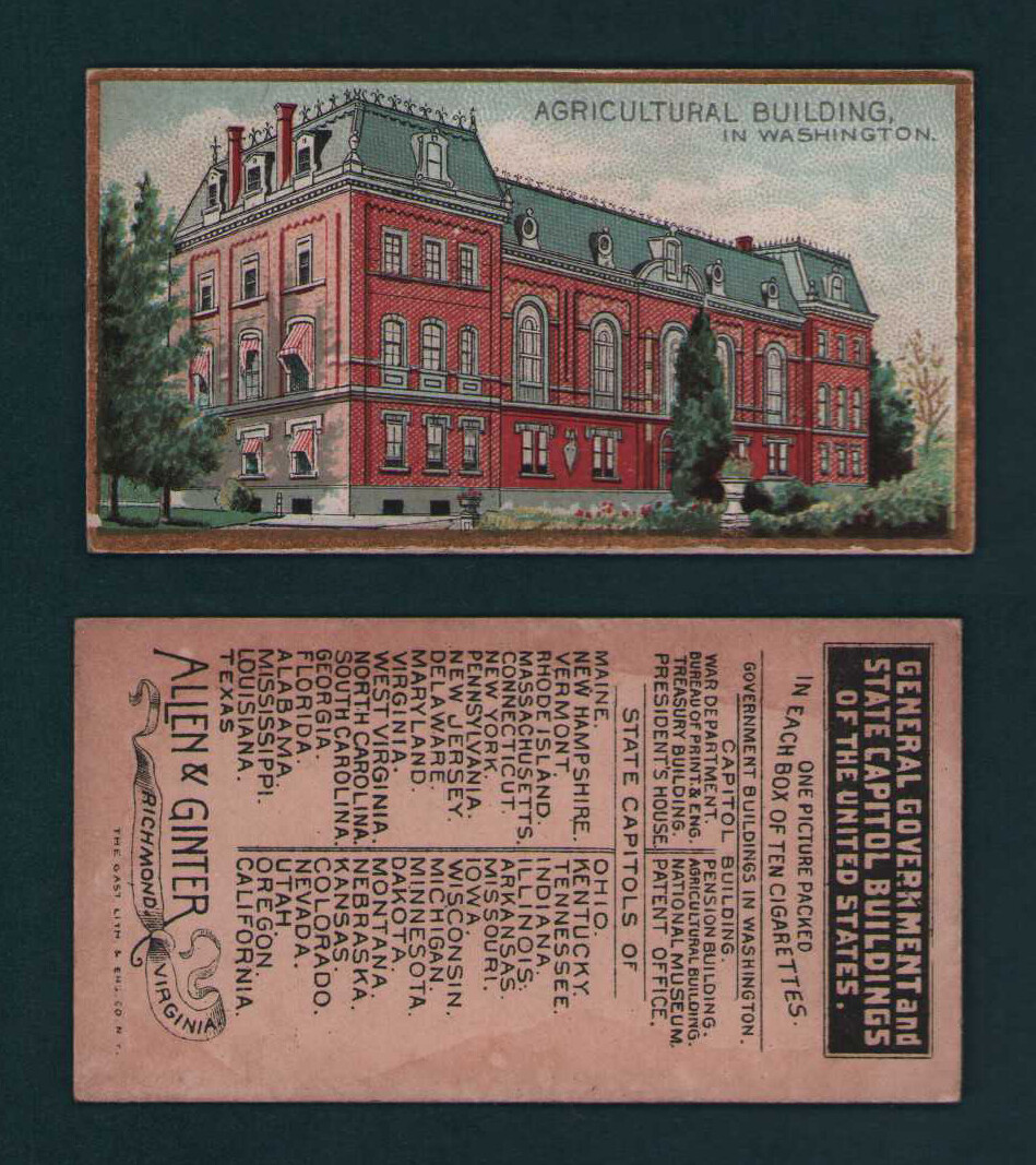 1889 N14 Allen & Ginter Government & State Capital Buildings of the US – U Pick