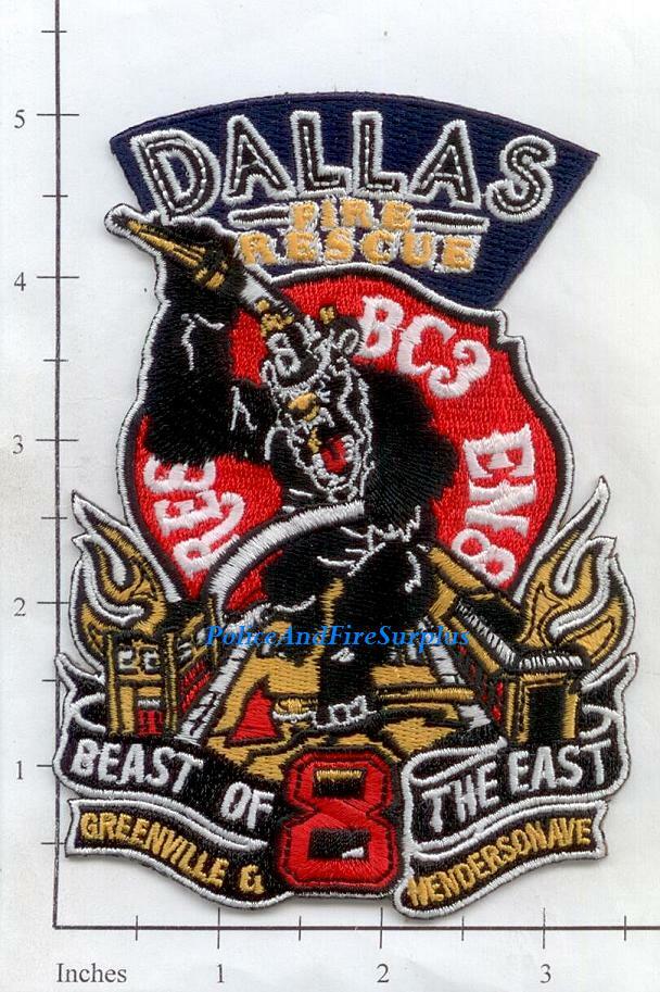 Texas – Dallas Engine 8 Rescue 8 Battalion 3 Fire Rescue TX Fire Dept Patch
