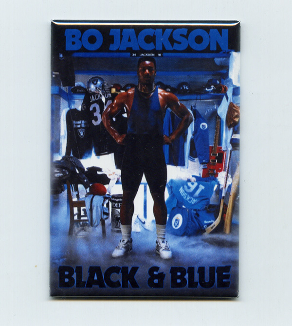 BO JACKSON / BLACK & BLUE – 2″ x 3″ POSTER MAGNET costacos nfl raiders mlb