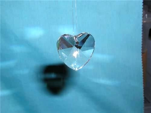 Crystal prism heart faceted leaded 3 hearts per lot 1x1x1/2 inch