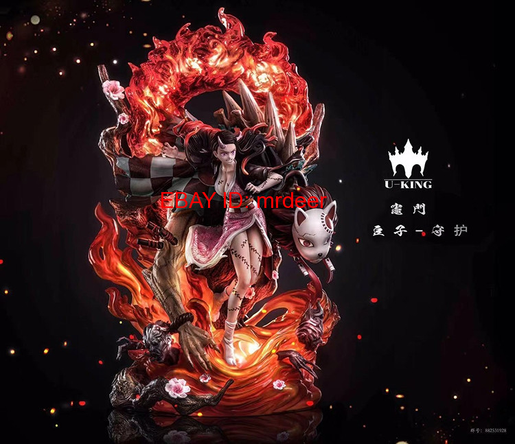 In Stock U-King Studio Demon Slayer Kamado Tanjirou Nezuko 1/6 Resin Model LED