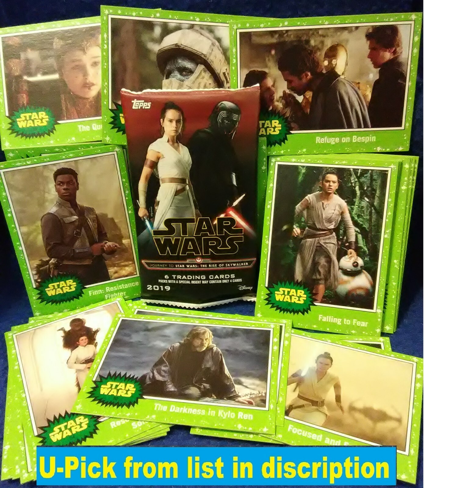 2019 Journey to Star Wars: Rise Of Skywalker GREEN Parallel You-Pick-1