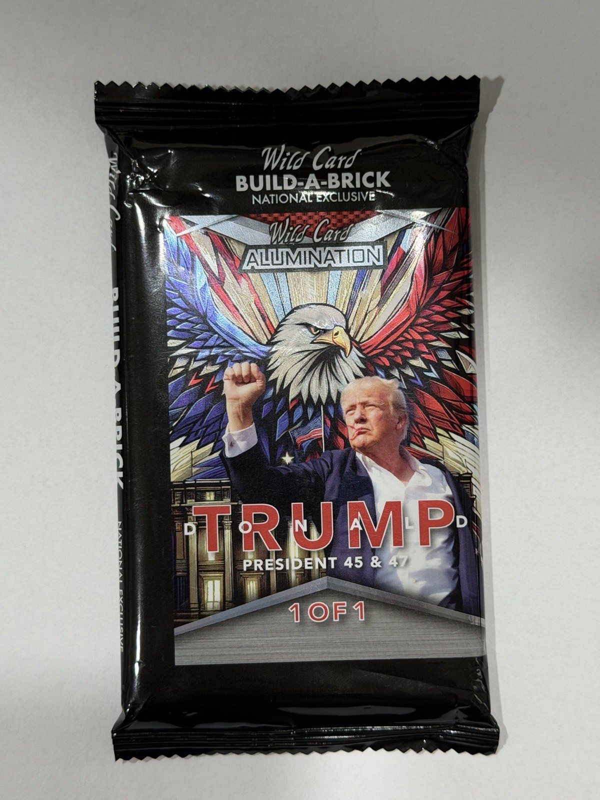 GUARANTEED 1/1 Donald Trump SEALED Wild Card Alumination Build-a-Brick PACK