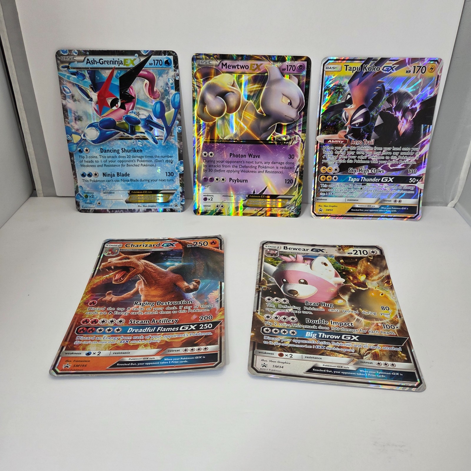 Jumbo – Pokemon TCG Charizard GX, Bewear GX, Tapu Koko GX, Mewtwo EX – Lot 5