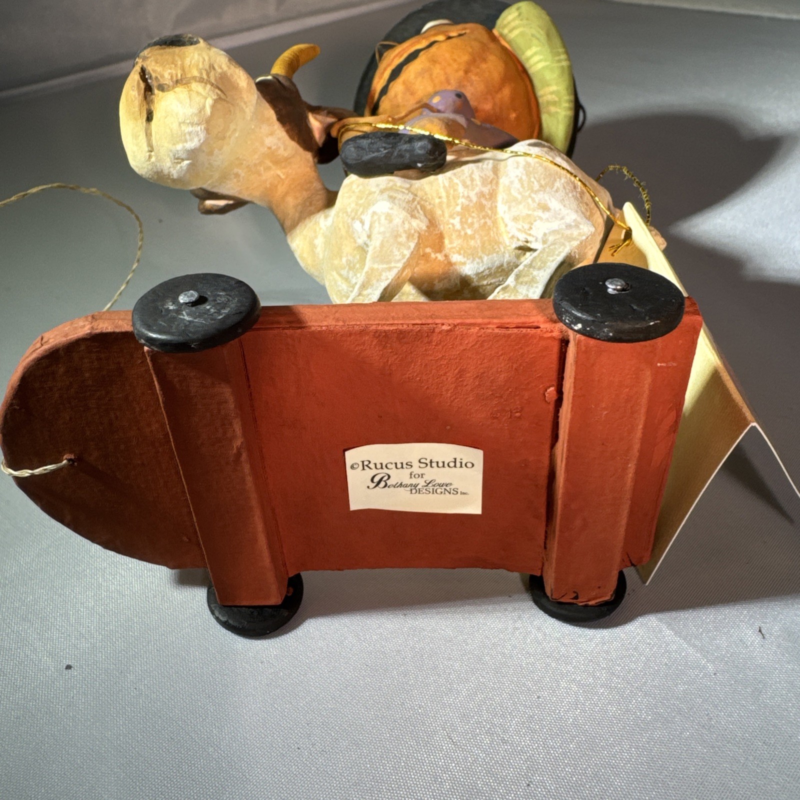 Scott Smith Rucus Studio Bethany Lowe Witch Riding Goat Pull Toy 8″ x 4″ x 2 1/2