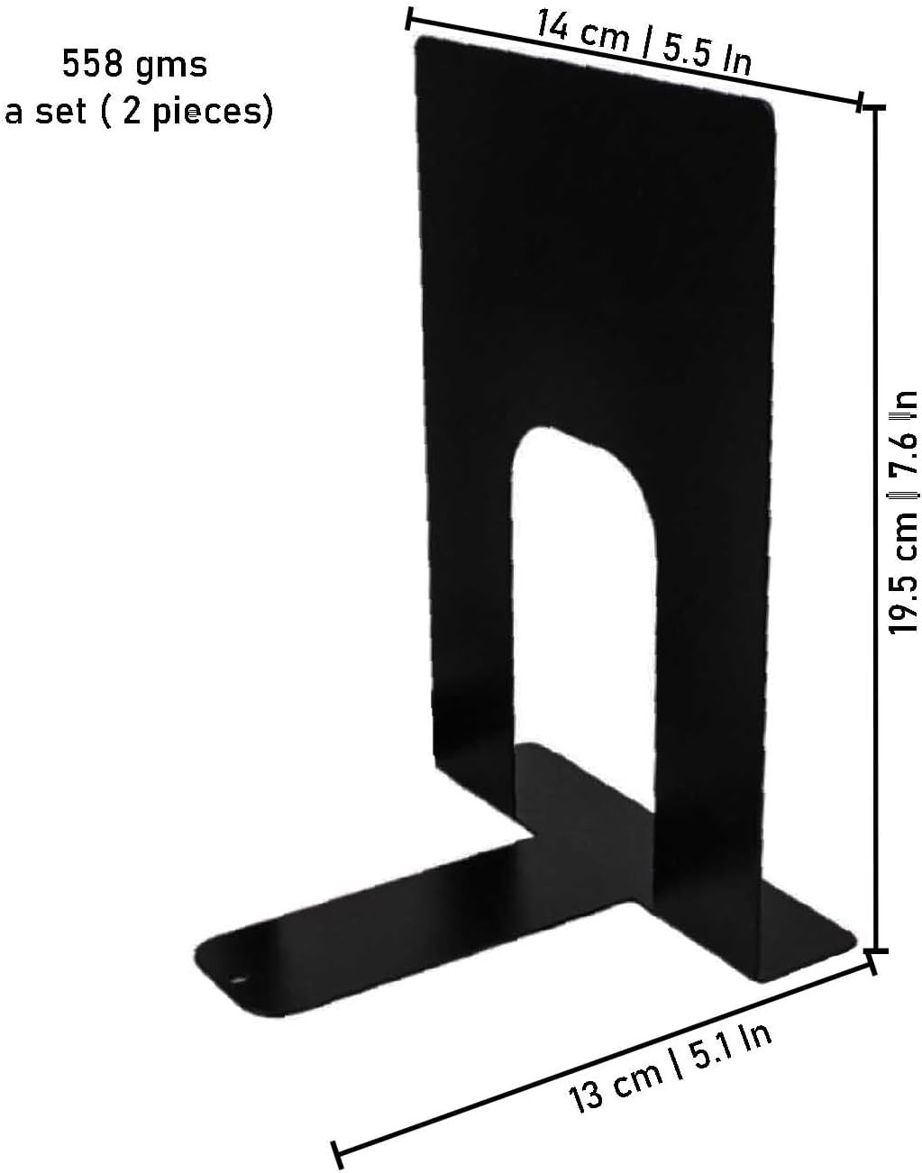 Sturdy Black Steel Bookends – Versatile Holders for Home and Office Elegance