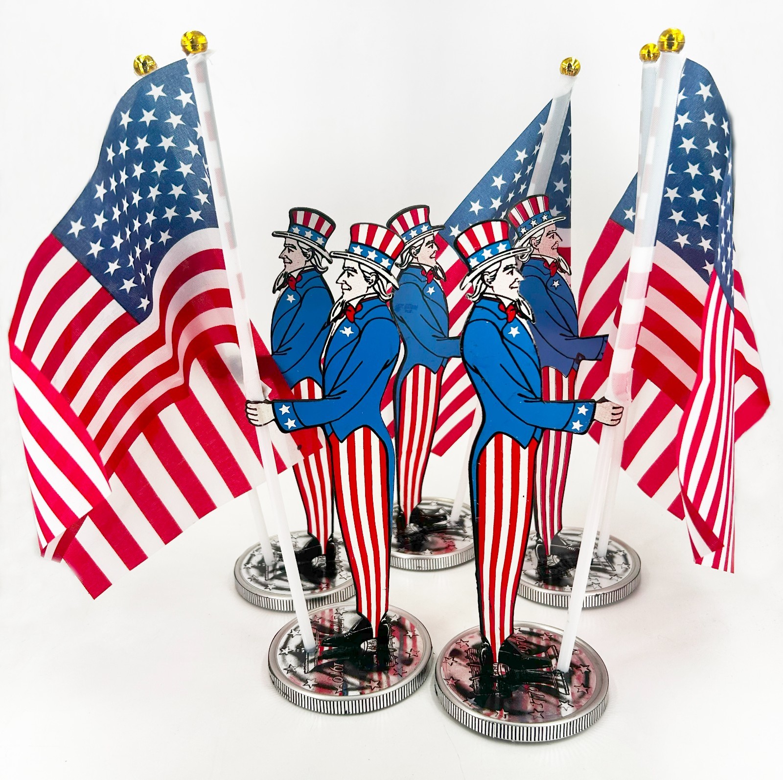 Uncle Sam Flag Holder – Desktop Size – Perfect for Gifting and Decoration!