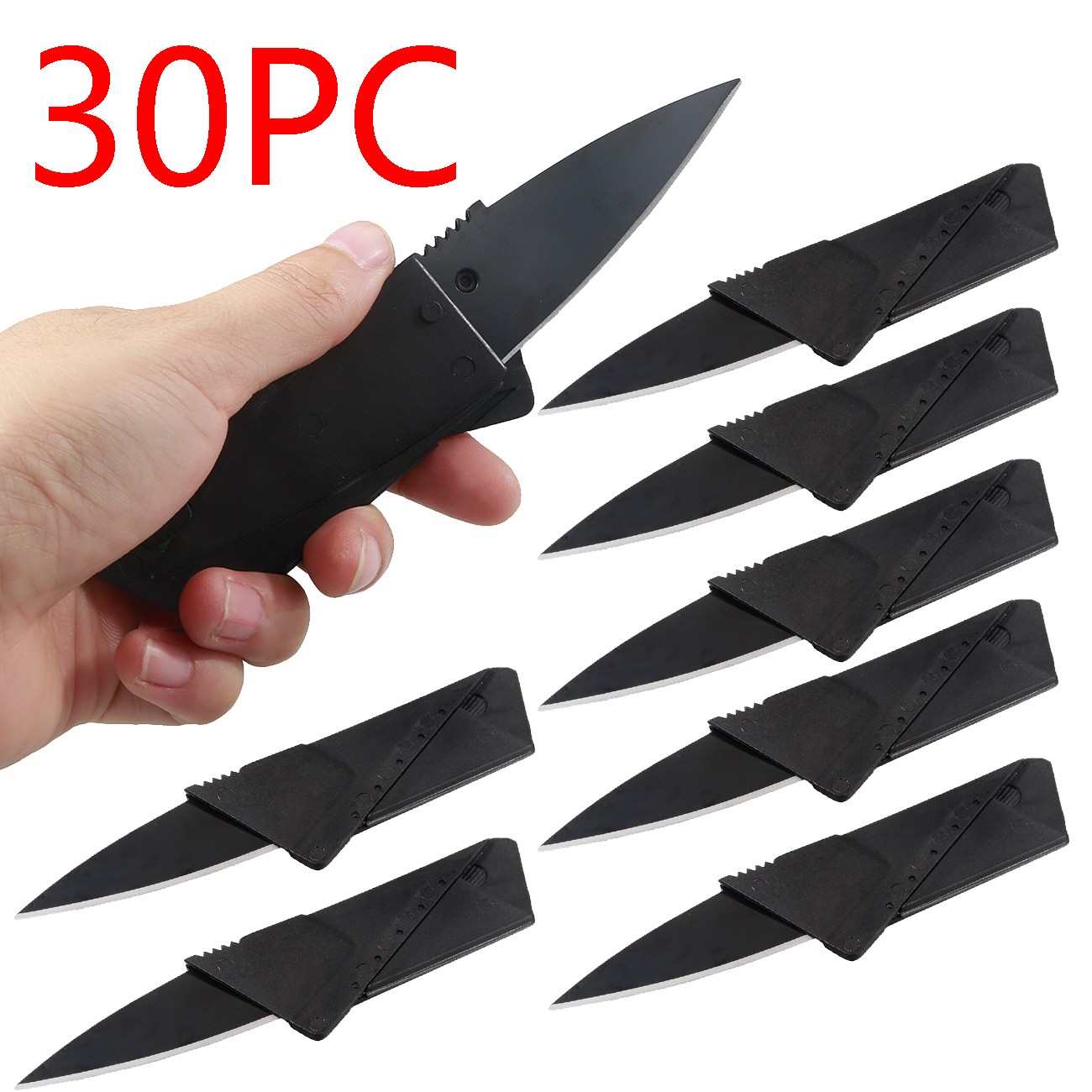 1-100 x Ultra Thin Folding Pocket Knives Sharp Hunting Knives Credit Cards Knife