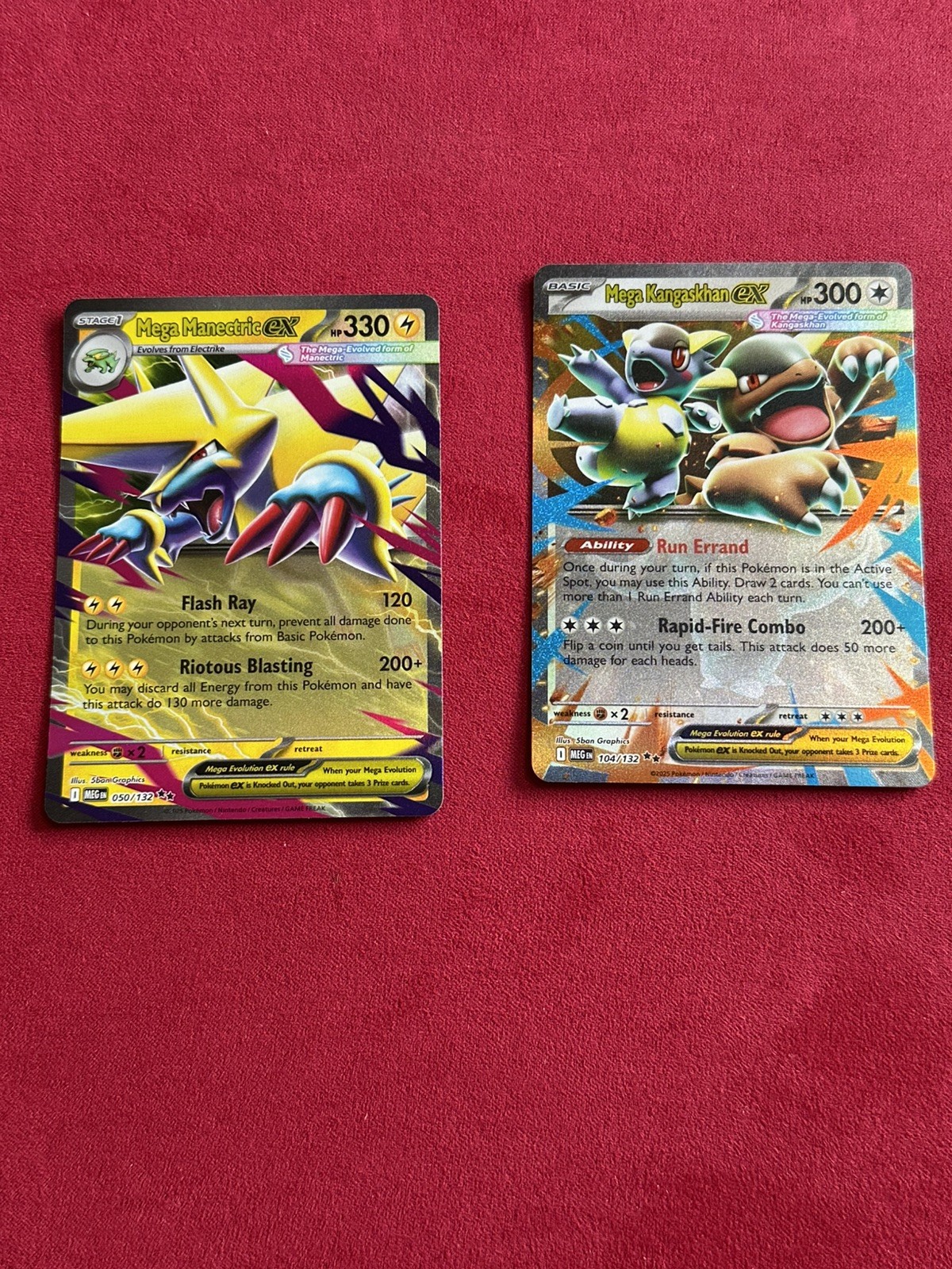 Pokémon Mega Manectric & Kangaskhan Double Rare Holo illus rare Mega Evolutions