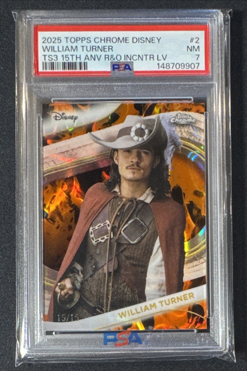 William Turner 2025 Topps Chrome Disney Orange Lava #/15 #2 PSA 7