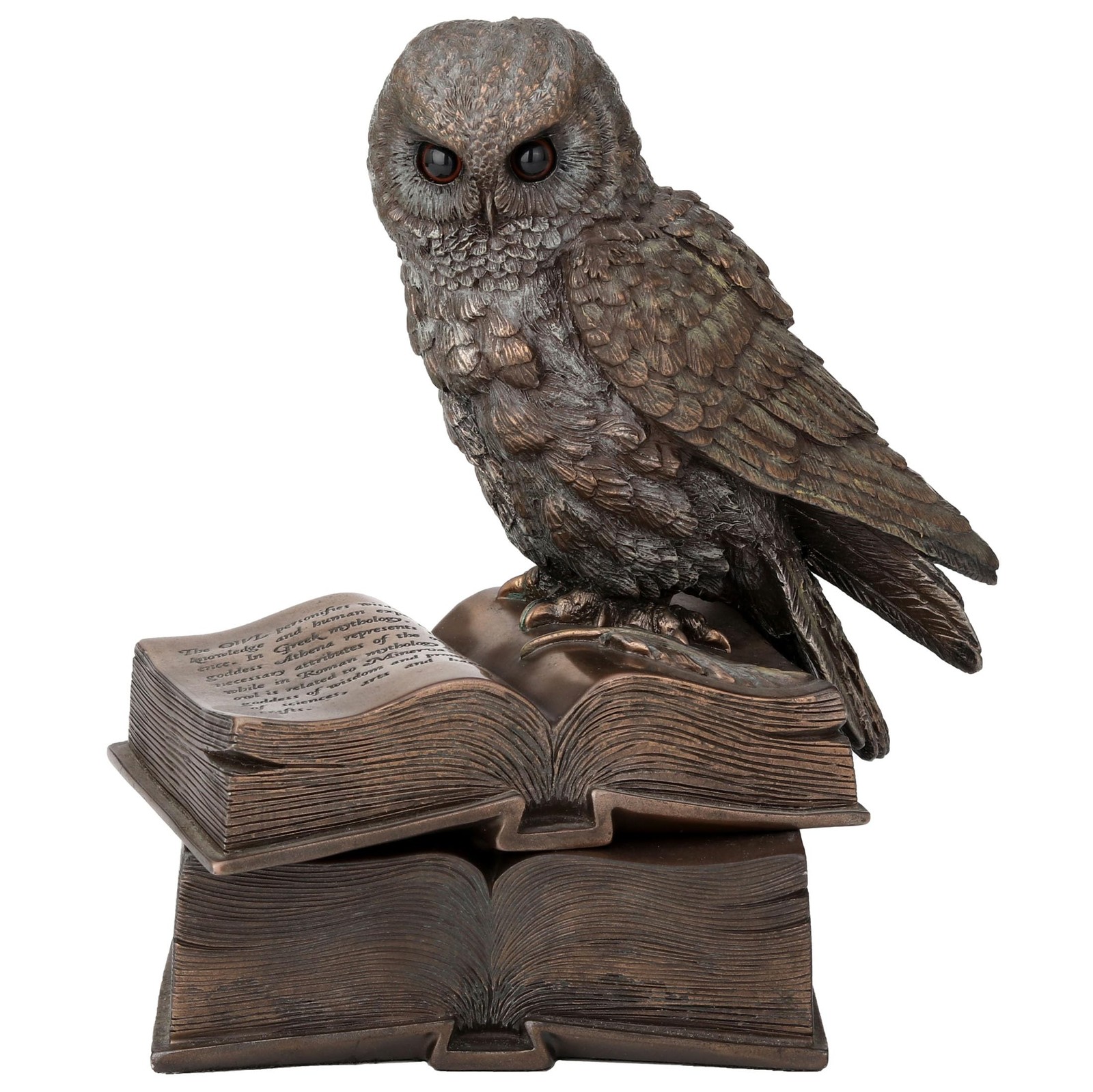 Veronese Design 7 1/8 Inch Owl Perched On Top of Books Cold Cast Resin Bronze