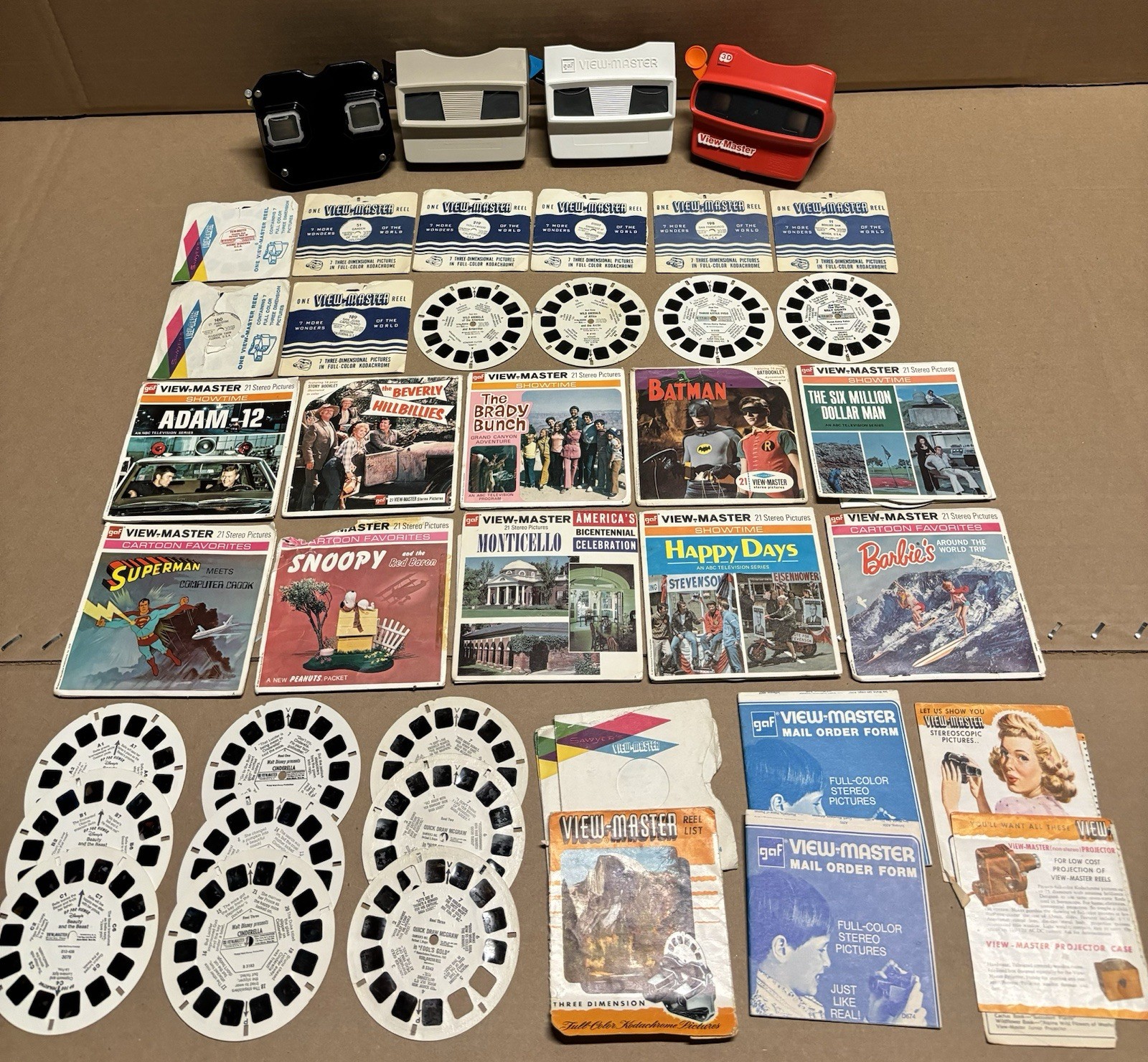 Vintage View Master & Reels Lot & Books Some Sets Incomplete Sawyers Natl Parks