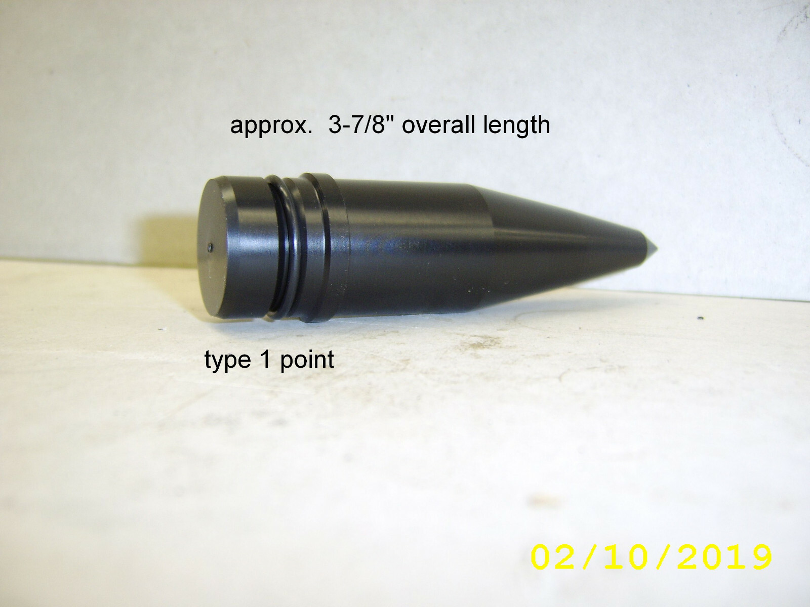 25mm Replica projectile, machined solid, Black Plastic, type 1 point