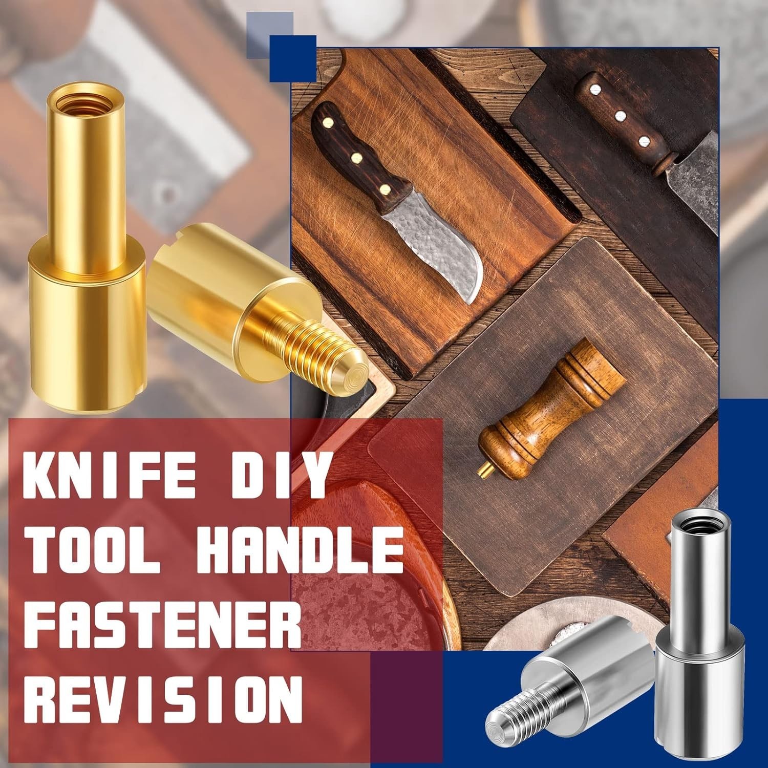 Knife Making Supplies Brass Stainless Steel Fasteners Rivets Handle Pins 20 Sets