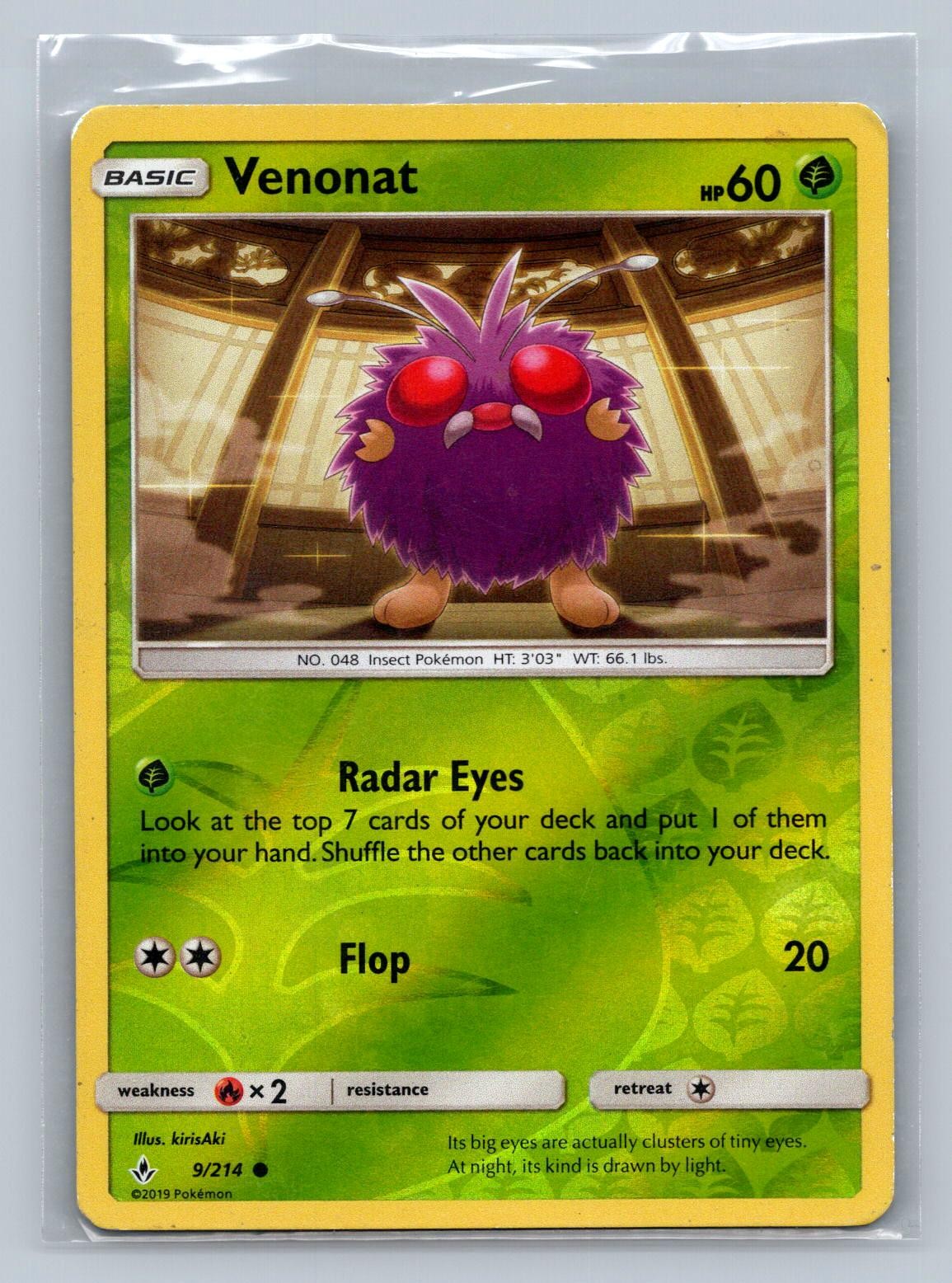 Pokemon TCG SM – Unbroken Bonds #9/214 Venonat Reverse Holo