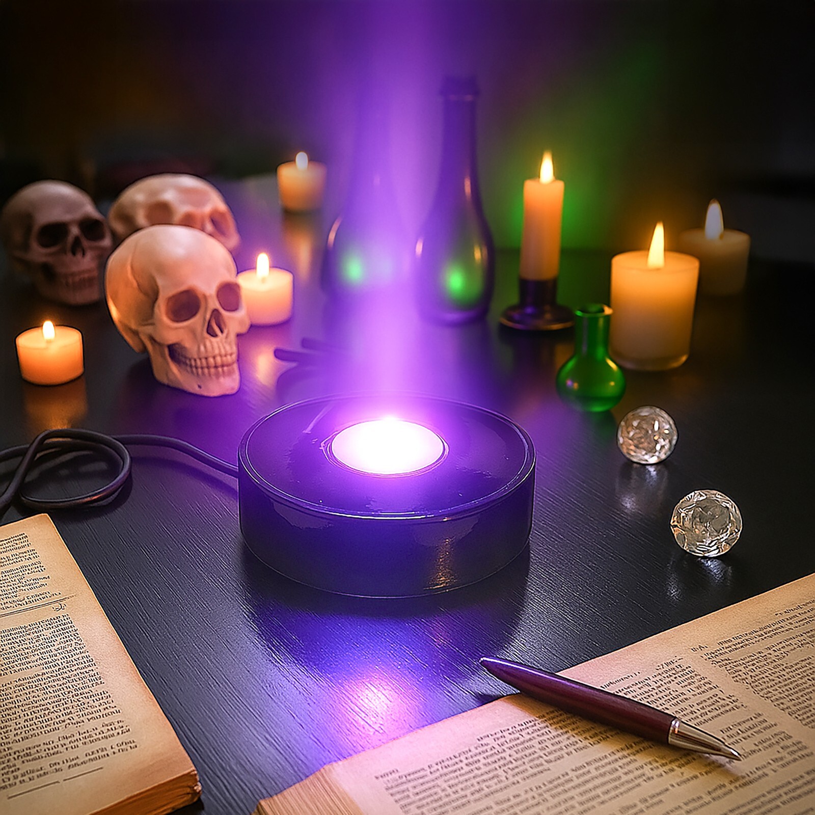 UV LED Light Base 395nm USB Blacklight for Uranium Glass & Fluorescent Crystals