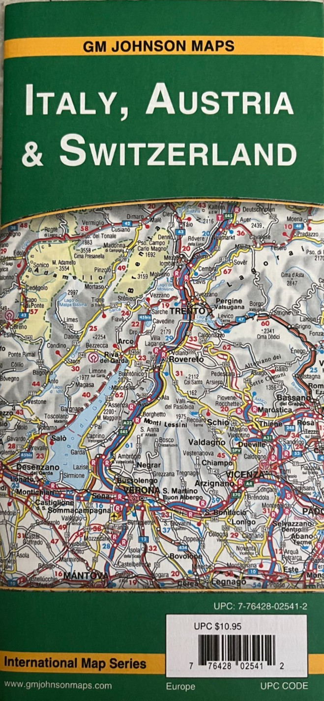 ITALY/AUSTRIA/SWITZERLAND ROAD MAP International EUROPE AAA/GMJ Latest 2025