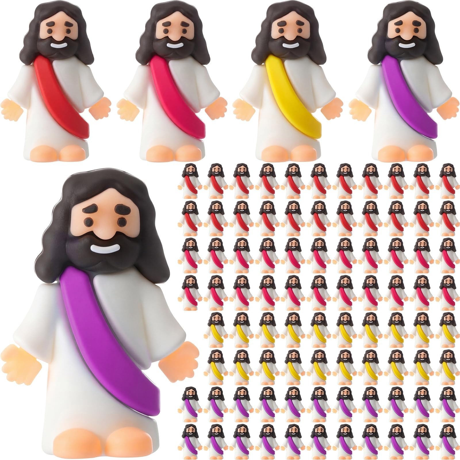 100 Pack Little Jesus Figures Loves You, Tiny Mini Jesus Figurines in Bulk NEW..