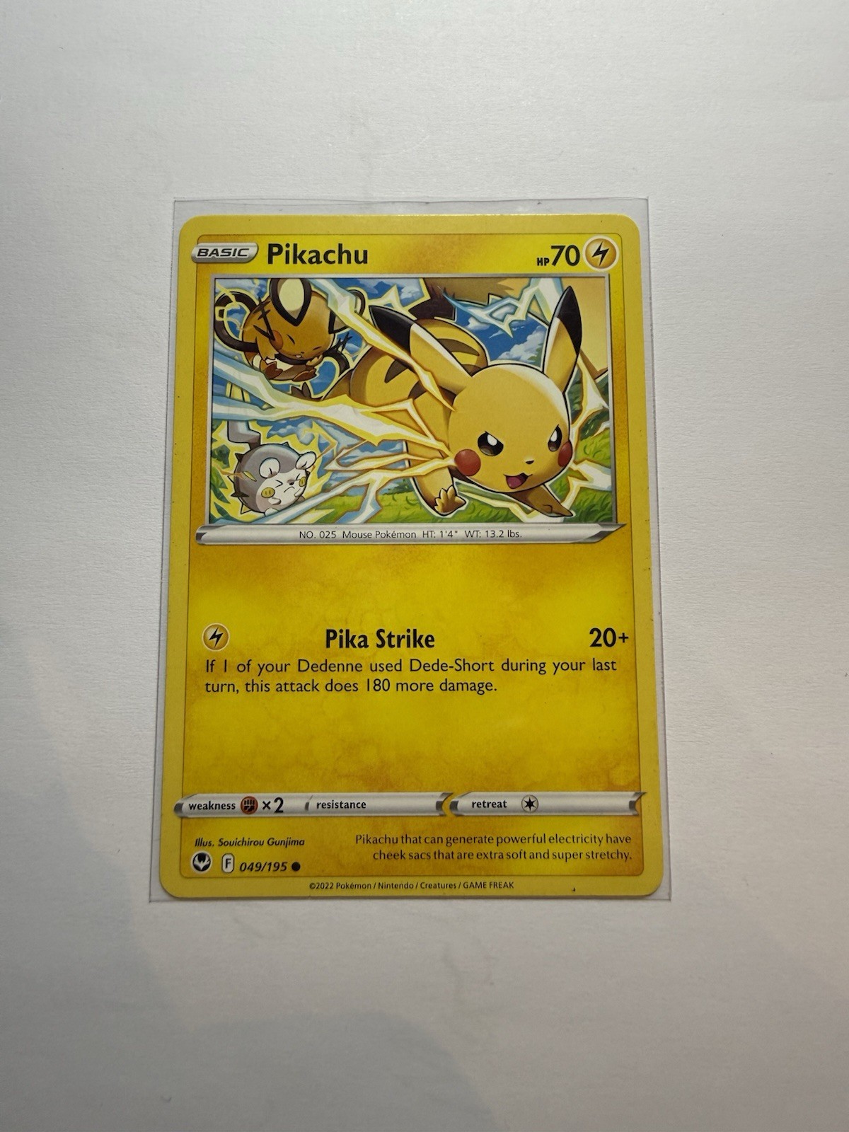 Pokémon Pikachu TCG Silver Tempest Card 049/195 Regular Common