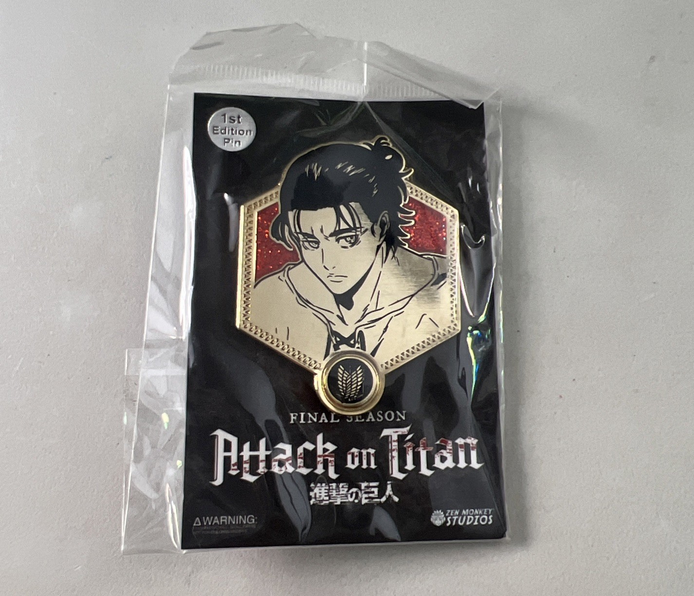 Attack on Titan 1st Edition Final Season EREN YEAGER Enamel Pin FACTORY SEALED