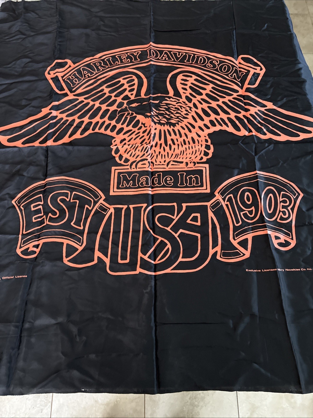 Vintage 1980s 1984 Harley Davidson Est. USA 1903 Acetate Advertising Banner