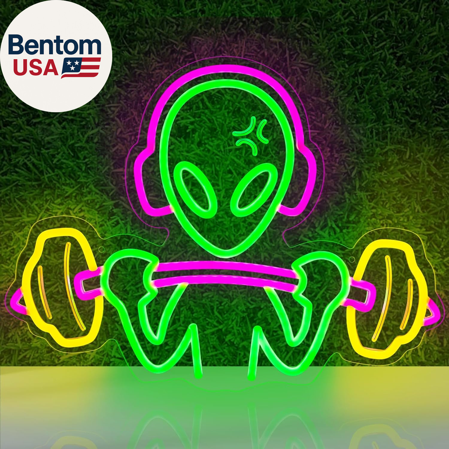 Alien Neon Sign for Wall Decor, Gym Wall Decor Neon Light Dimmable LED Decor for