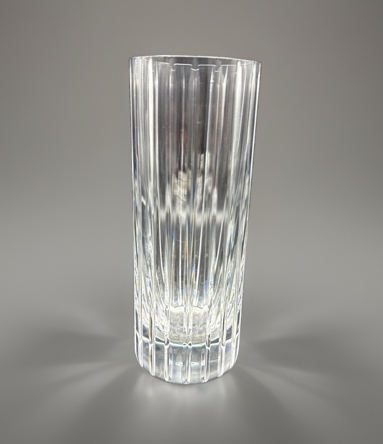 Baccarat Crystal Harmonie Cylinder Vase Approx 8” Clear France Etched Marking