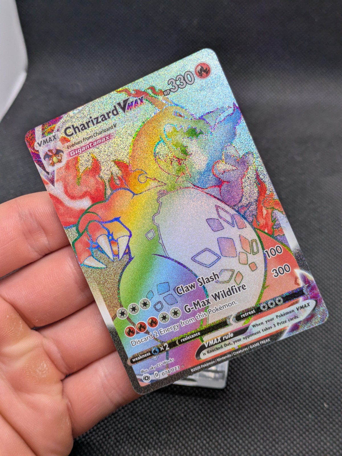 Pokémon Charizard VMAX Champions Path Secret Rare Card 074/073 NM/M