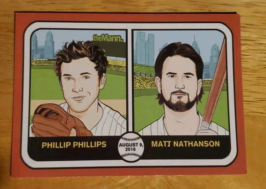 PHILLIP PHILLIPS MATT NATHANSON CONCERT ’16 MANN MUSIC CENTER PHILA TRADING CARD