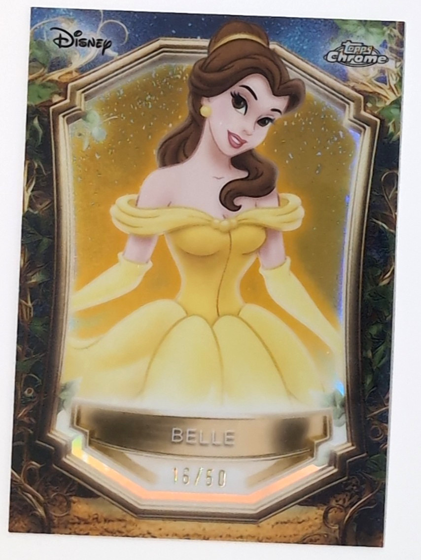 2025 Topps Disney Wonder Belle Enchantments Gold Refractor Parallel 16/50 E-17